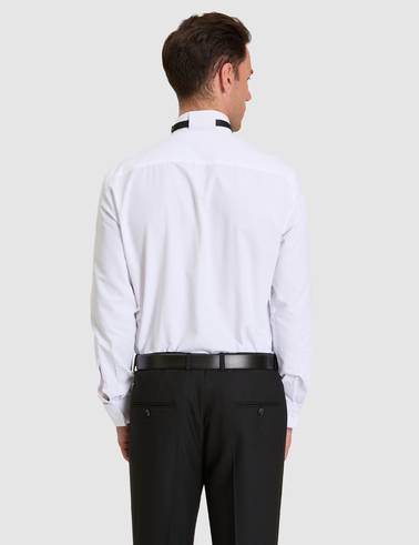 Beyaz Slim Fit Smokin Gömlek