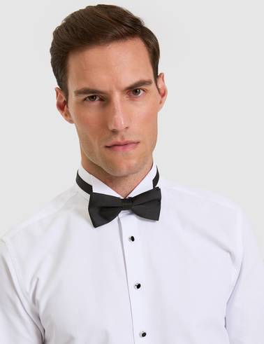 Beyaz Slim Fit Smokin Gömlek