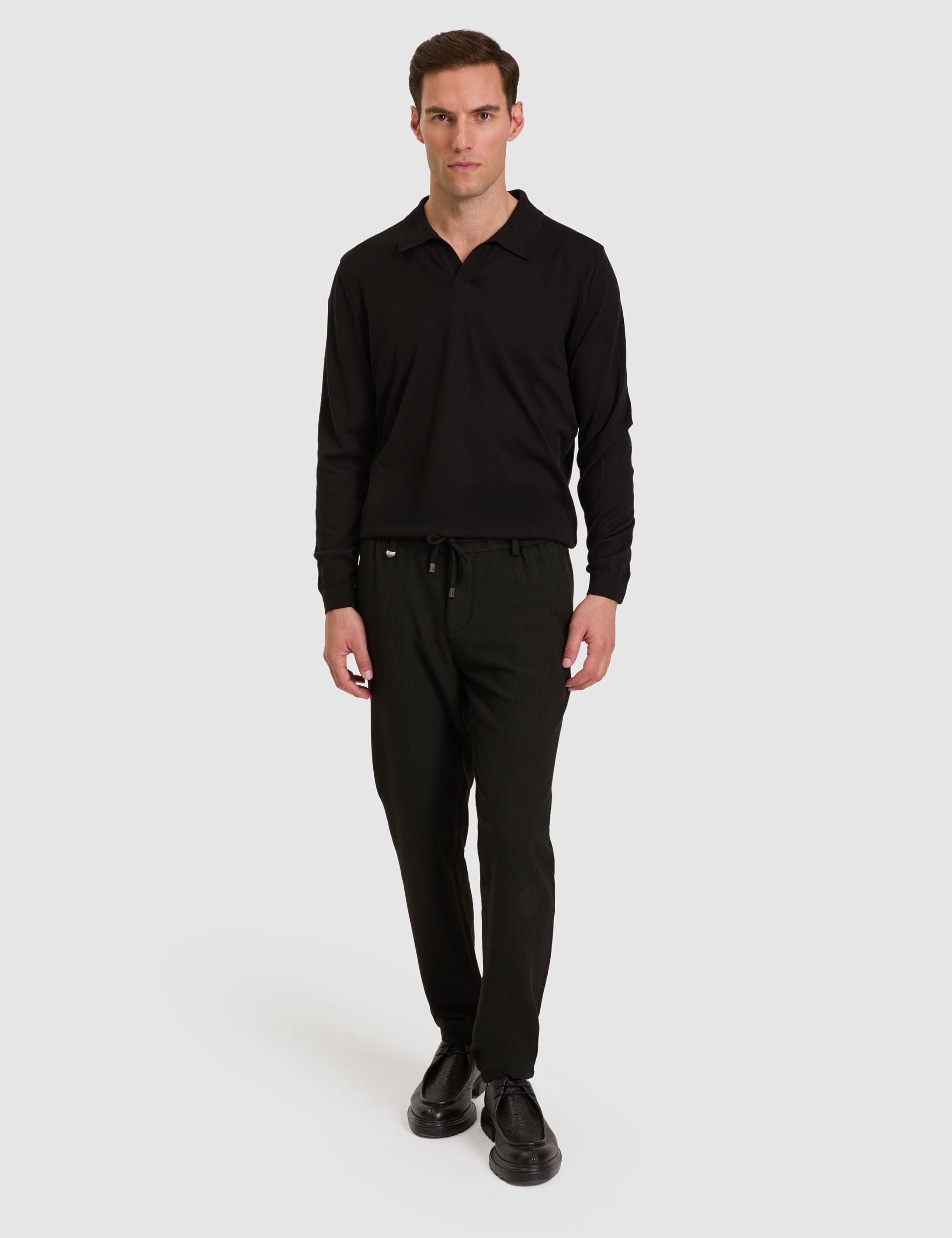 Siyah Slim Fit Kumaş Pantolon - Image 3