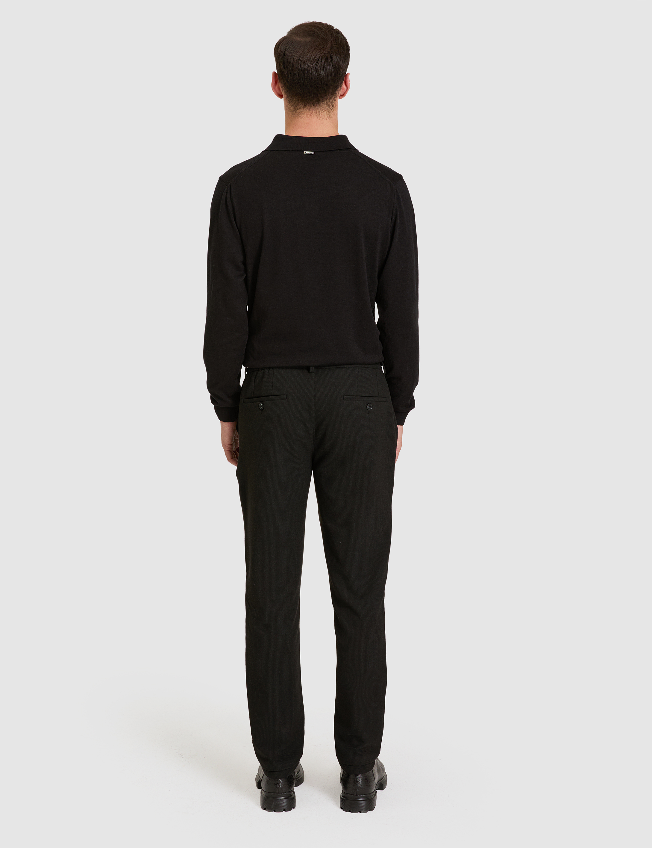 Siyah Slim Fit Kumaş Pantolon - Image 4
