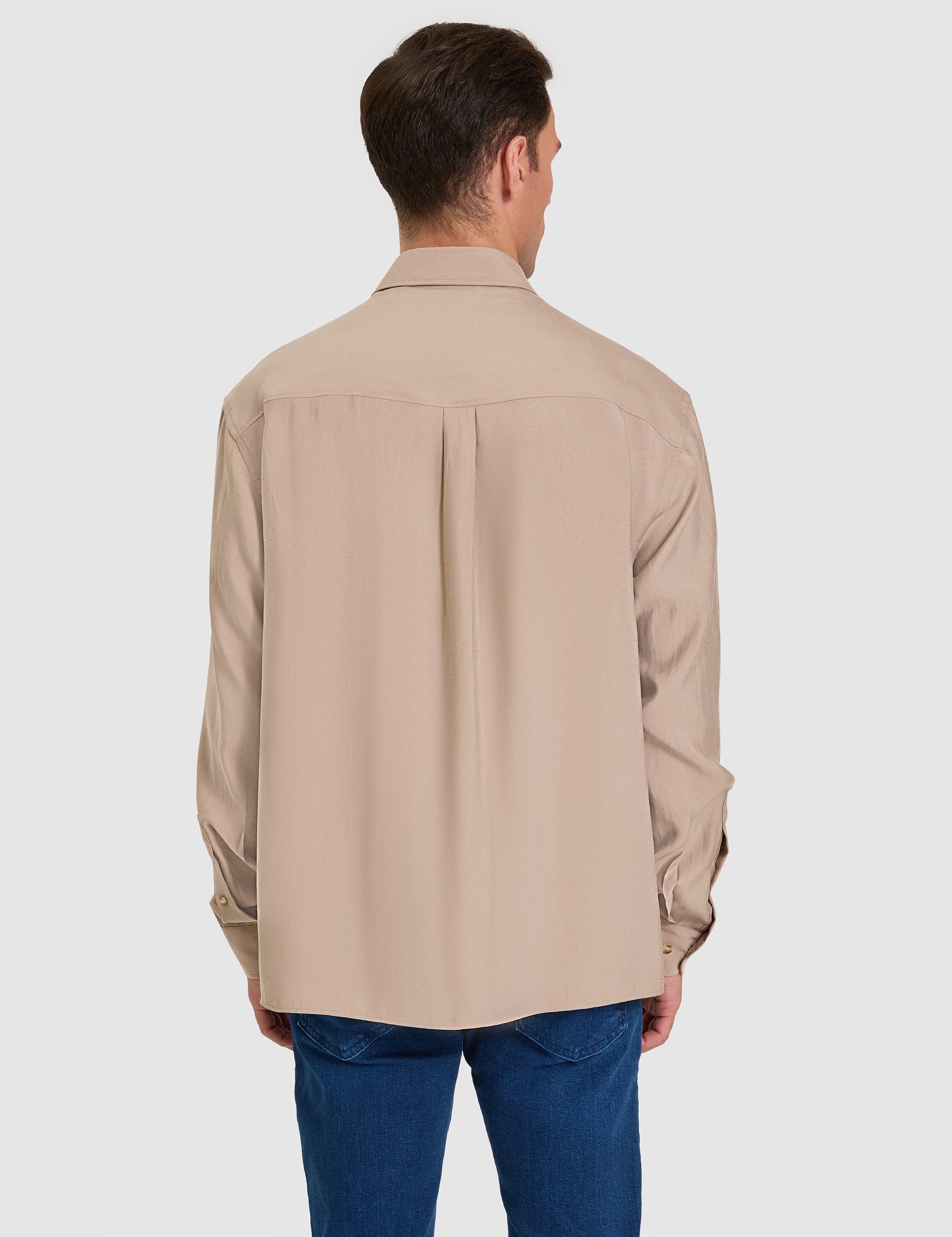 Camel Comfort Fit Uzun Kollu Gömlek - Image 5