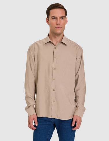 Camel Comfort Fit Uzun Kollu Gömlek
