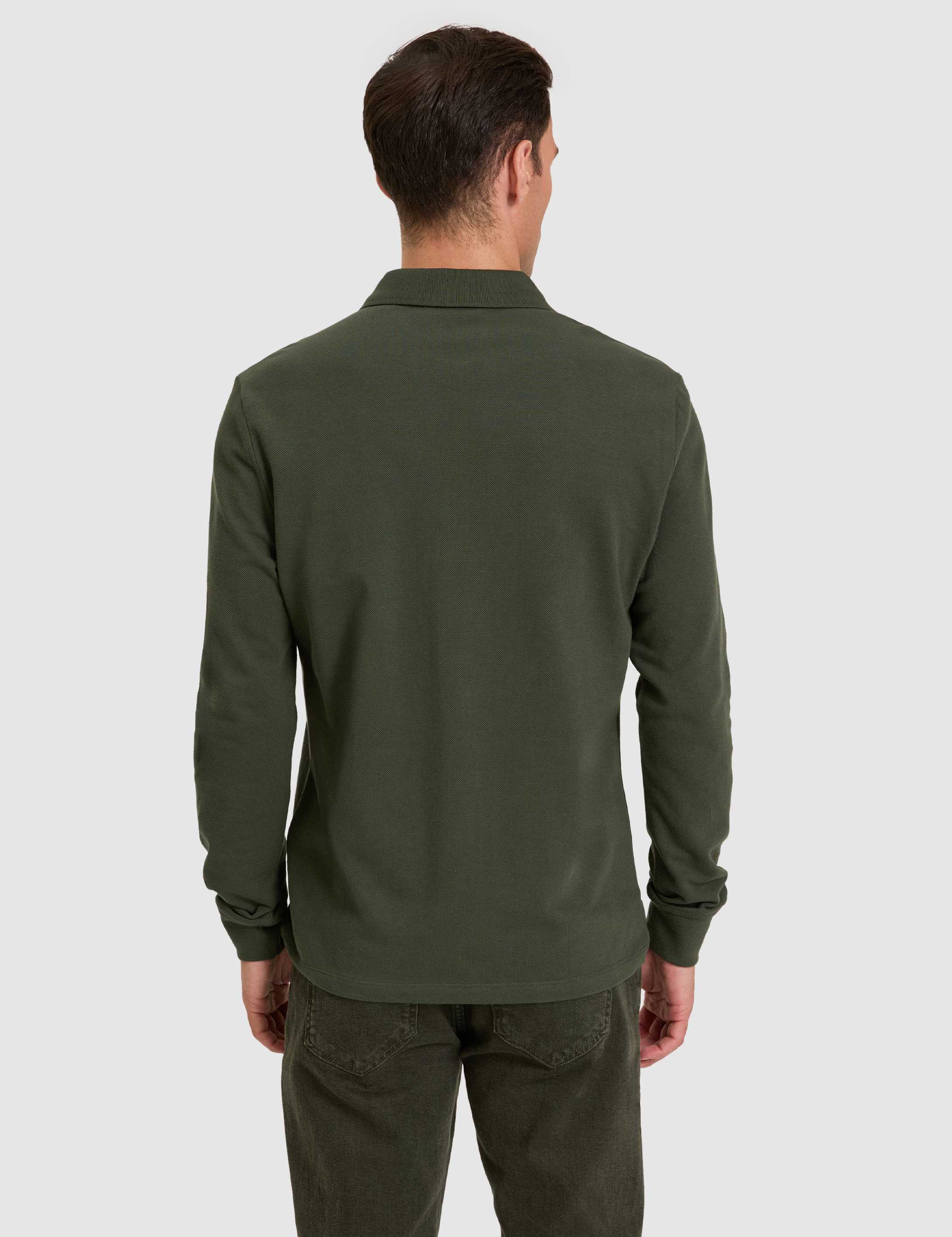 Koyu Yeşil Slim Fit Basic Sweatshirt - Image 5