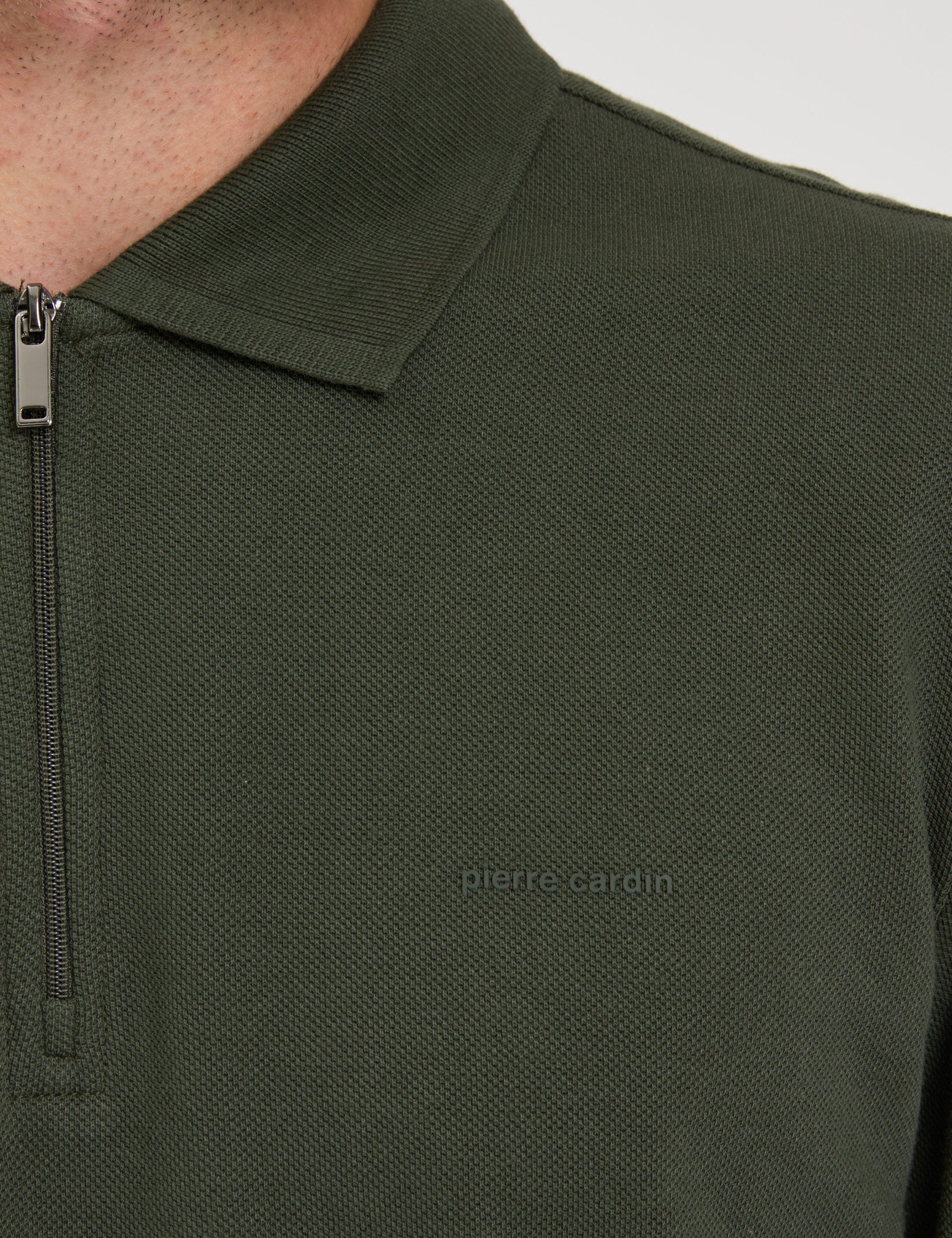 Koyu Yeşil Slim Fit Basic Sweatshirt - Image 6