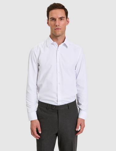 Beyaz Slim Fit Uzun Kollu Basic Gömlek