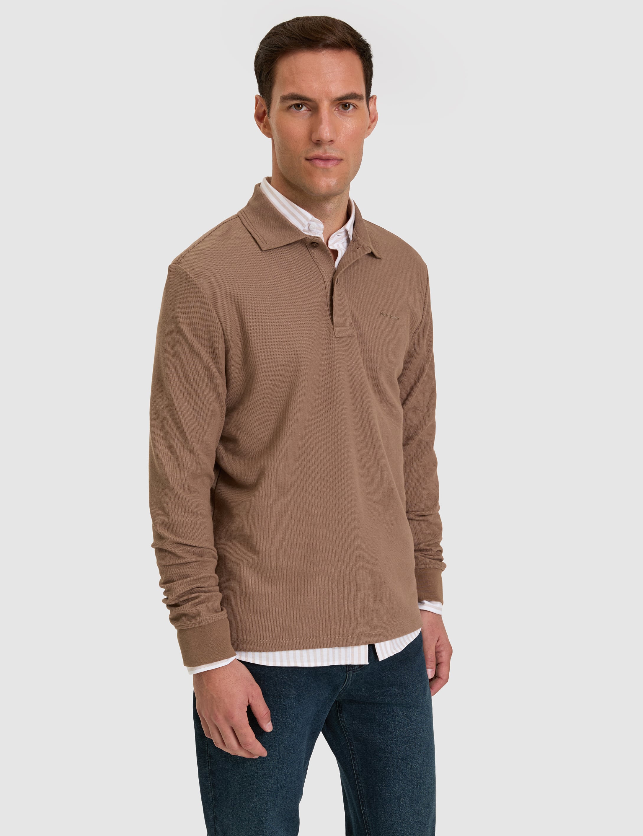 Bej Customize Fit Uzun Kollu Gömlek - Image 3