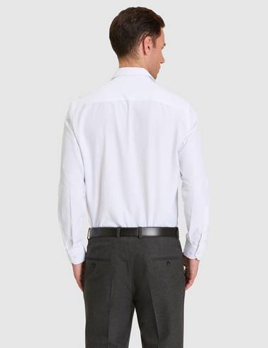 Beyaz Slim Fit Uzun Kollu Basic Gömlek