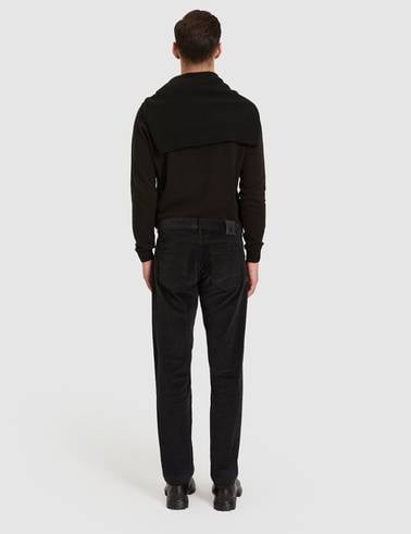 Siyah Straight Fit Kanvas Pantolon