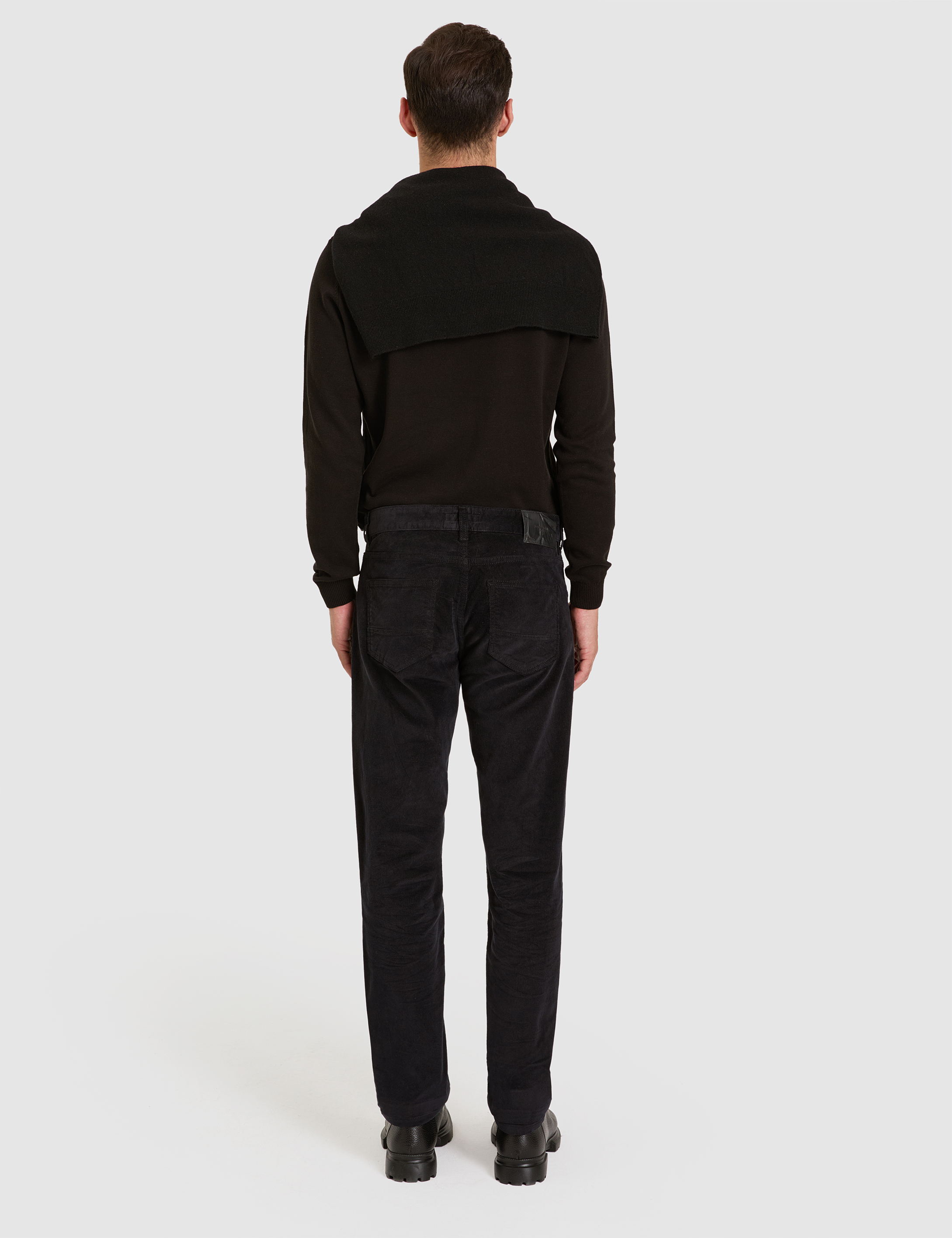 Siyah Straight Fit Kanvas Pantolon - Image 4