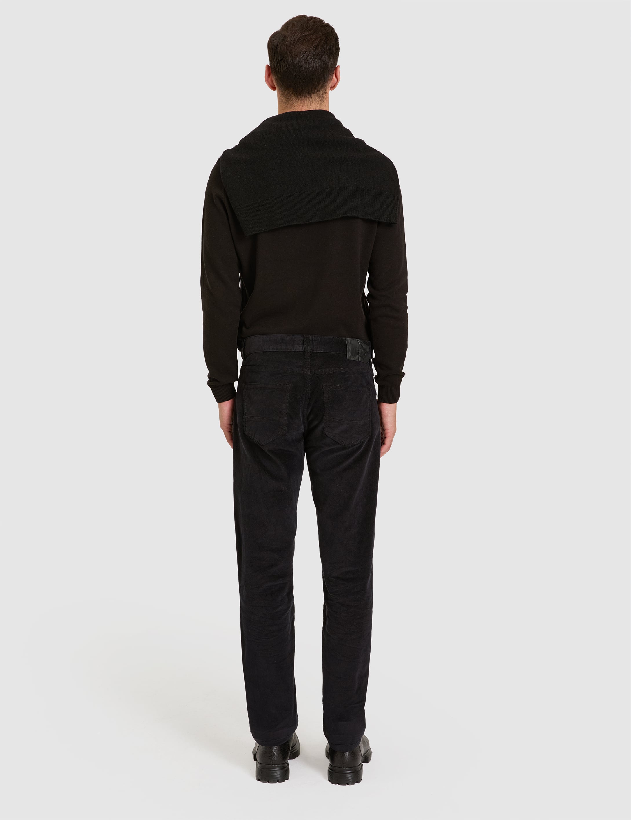 Siyah Straight Fit Kanvas Pantolon