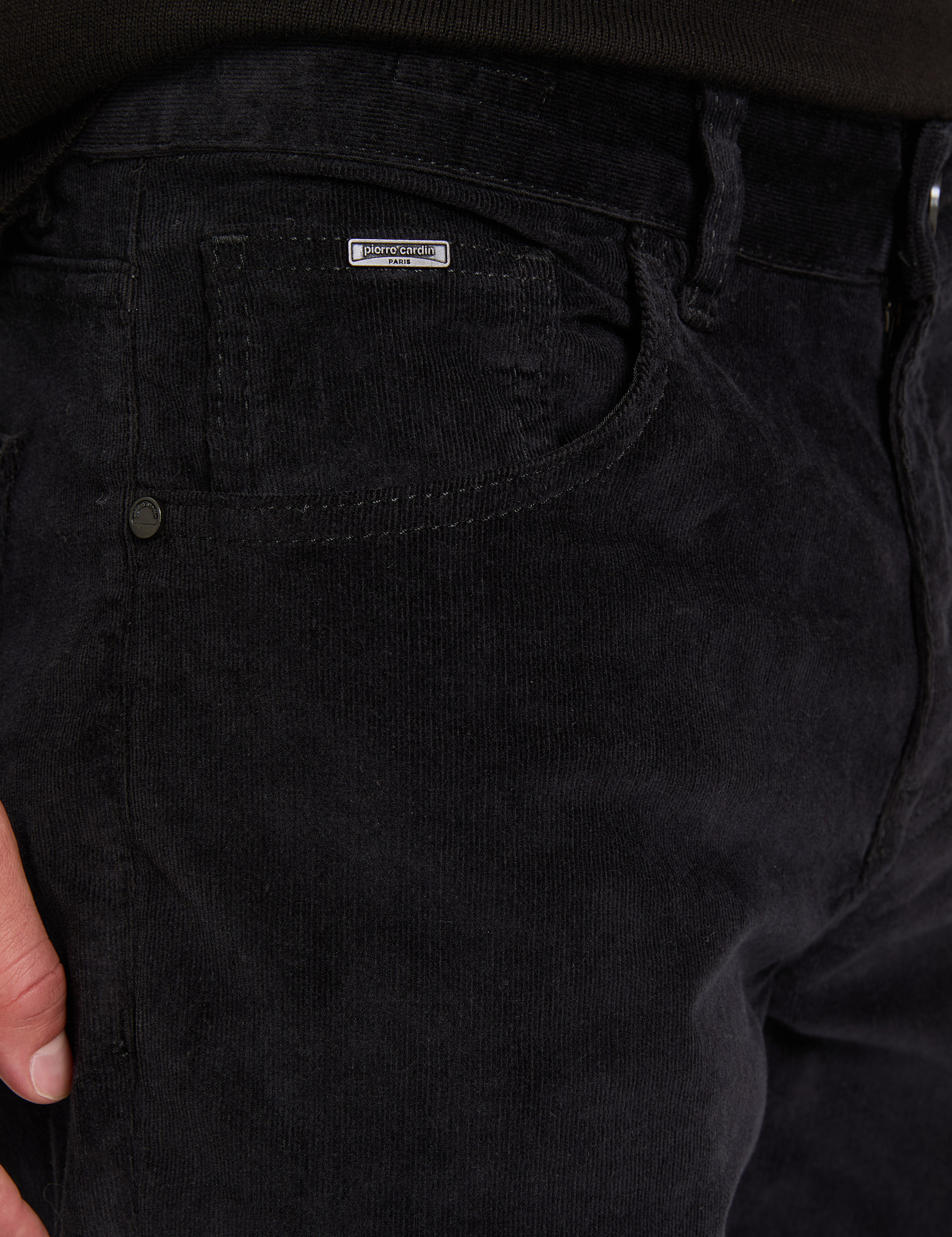 Siyah Straight Fit Kanvas Pantolon - Image 5