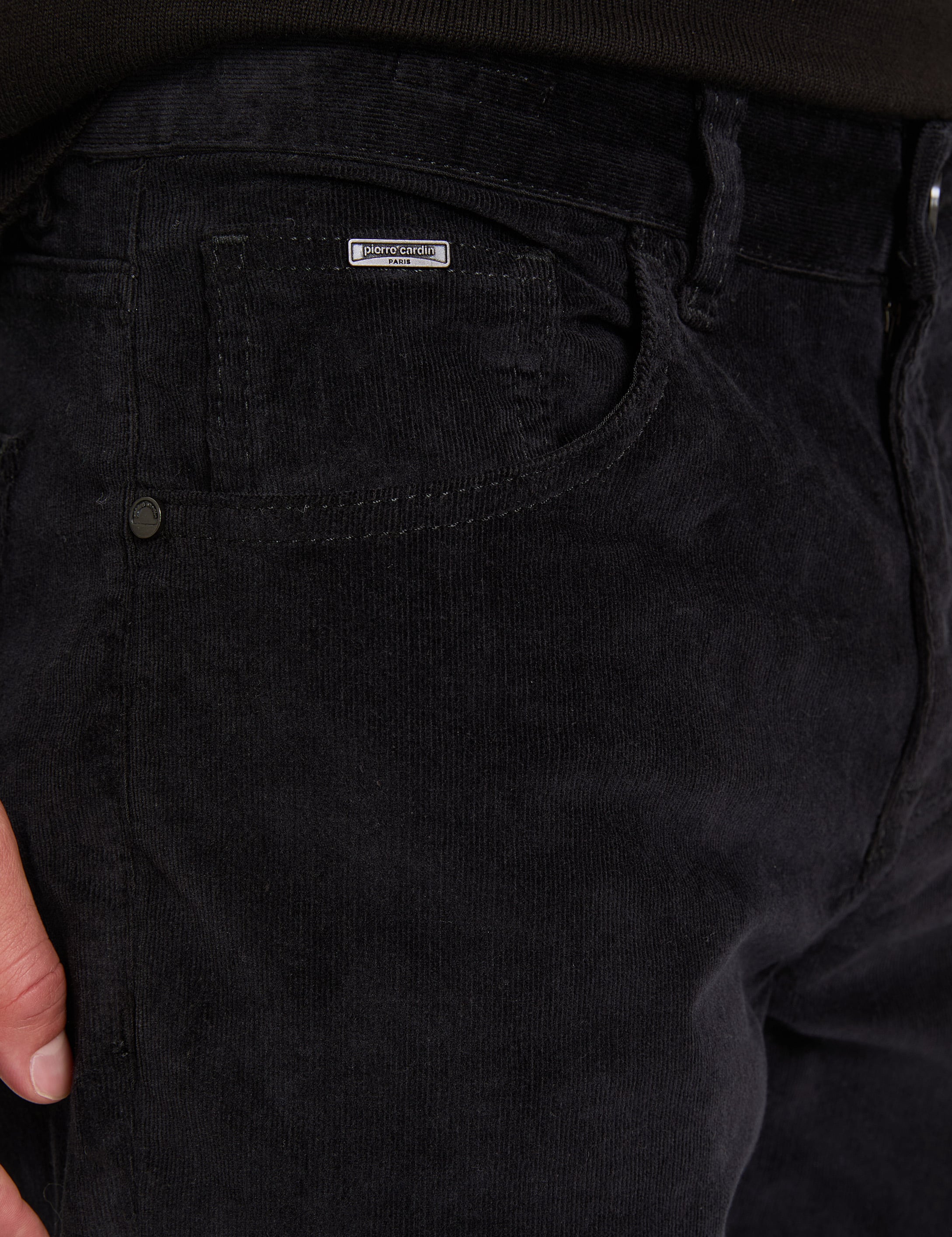 Siyah Straight Fit Kanvas Pantolon