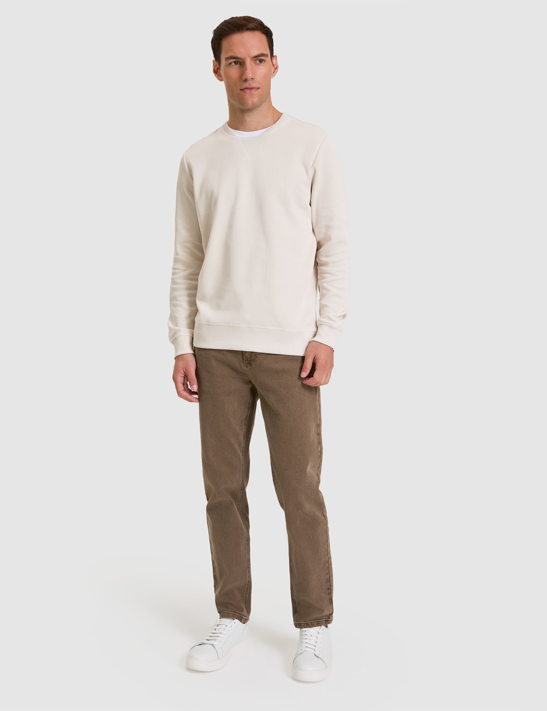Bej Regular Fit Sweatshirt