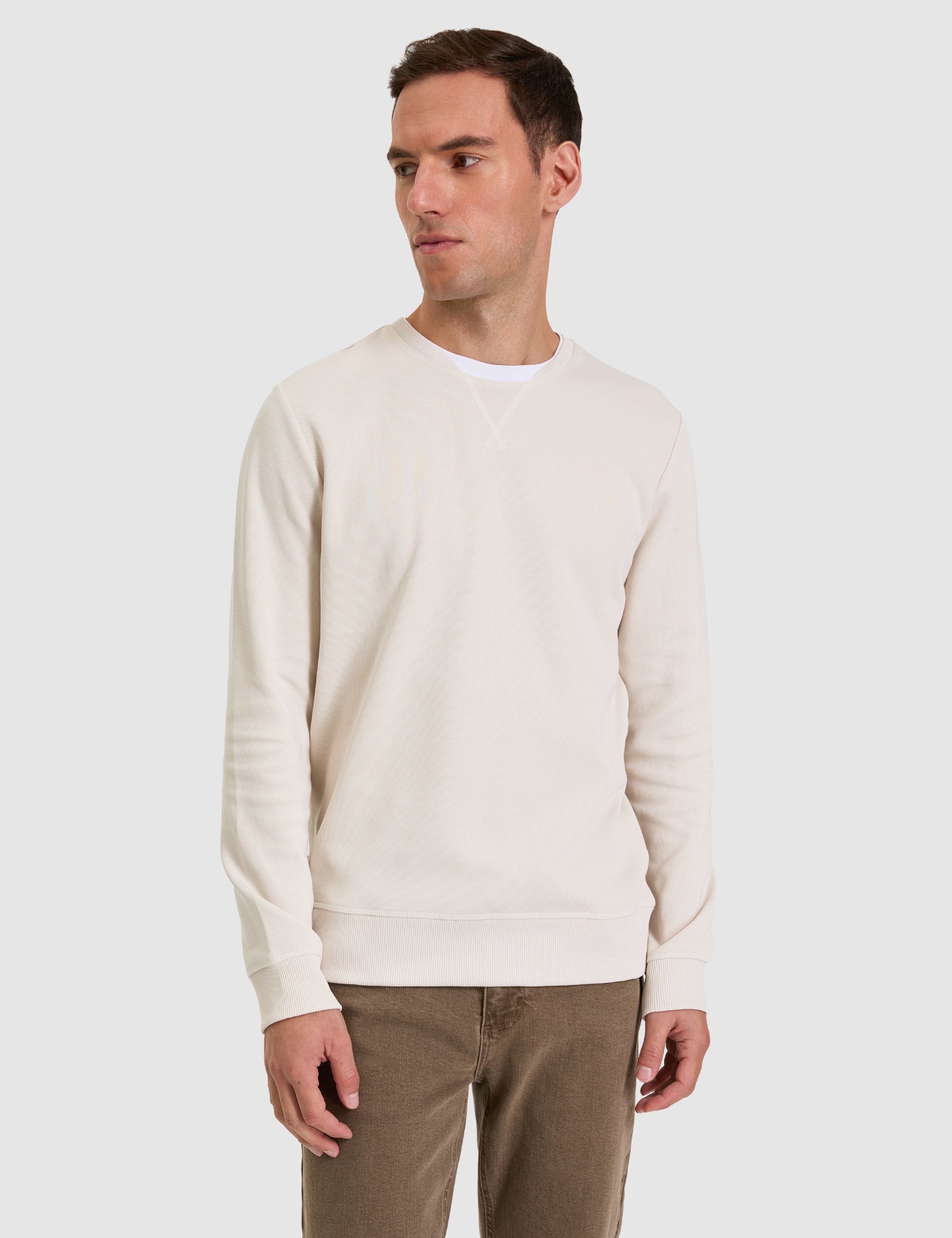Bej Regular Fit Sweatshirt