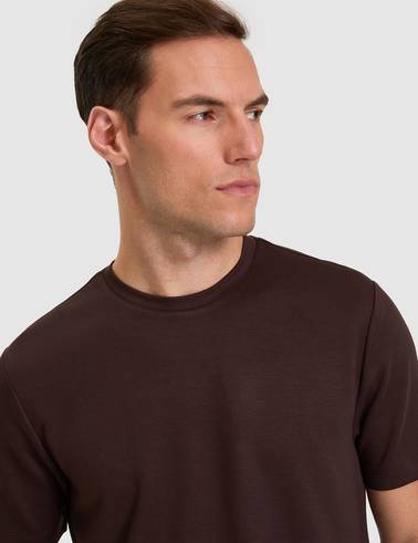 Koyu Kahverengi Regular Fit Basic Tişört