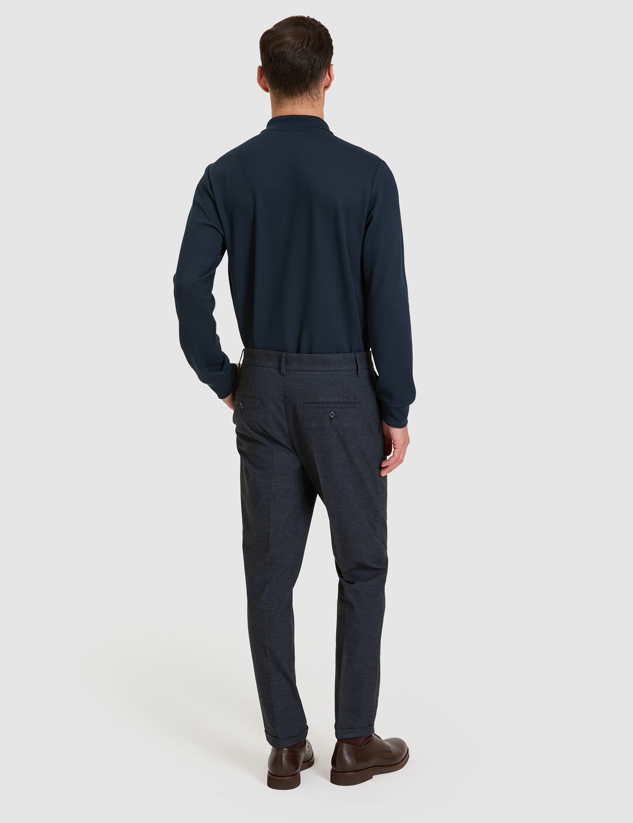 Lacivert SLIM TAPERED Kanvas Pantolon - Image 4
