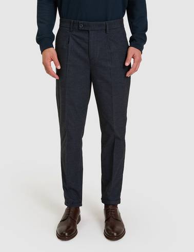 Lacivert SLIM TAPERED Kanvas Pantolon