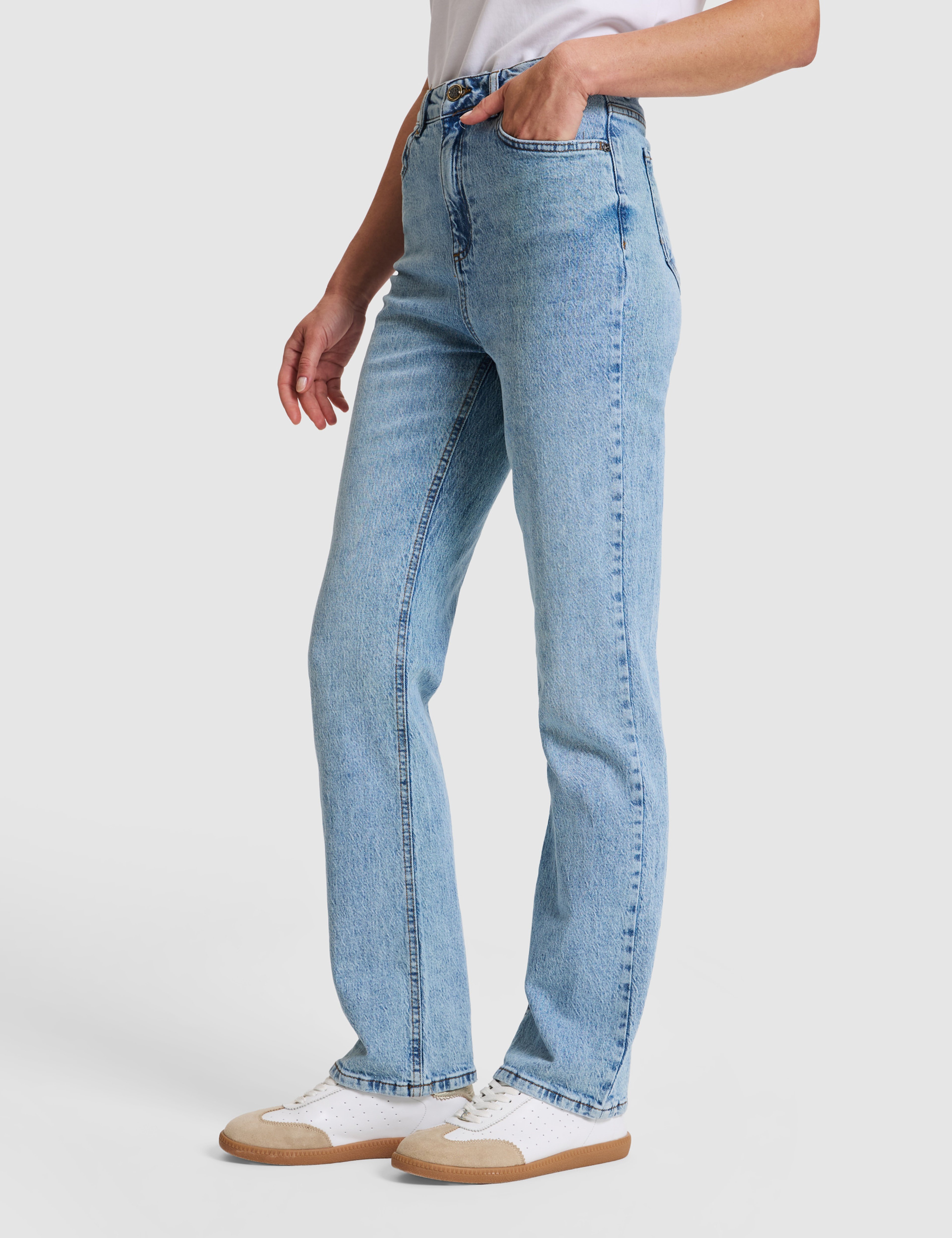 Açık Mavi Straight Fit Jean Pantolon - Image 4