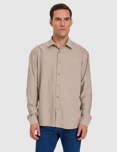 Camel Comfort Fit Uzun Kollu Gömlek