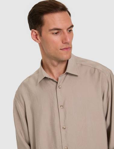 Camel Comfort Fit Uzun Kollu Gömlek