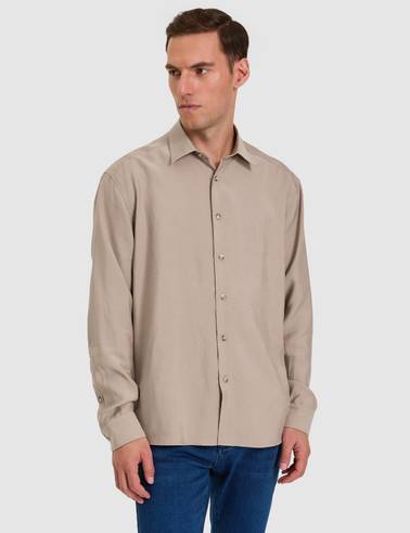Camel Comfort Fit Uzun Kollu Gömlek