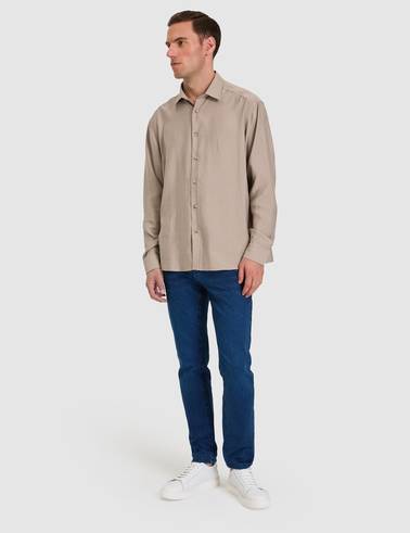 Camel Comfort Fit Uzun Kollu Gömlek