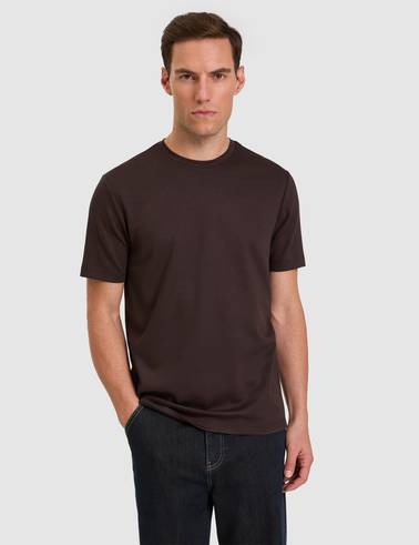 Koyu Kahverengi Regular Fit Basic Tişört