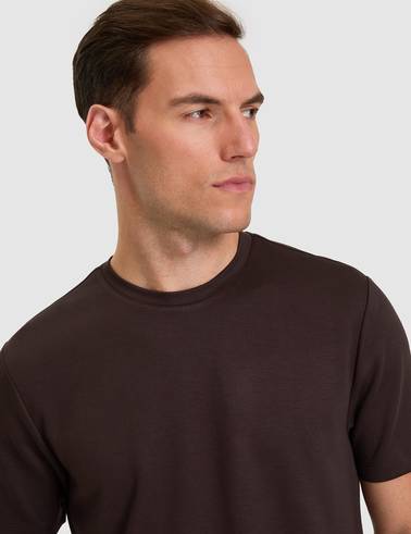 Koyu Kahverengi Regular Fit Basic Tişört