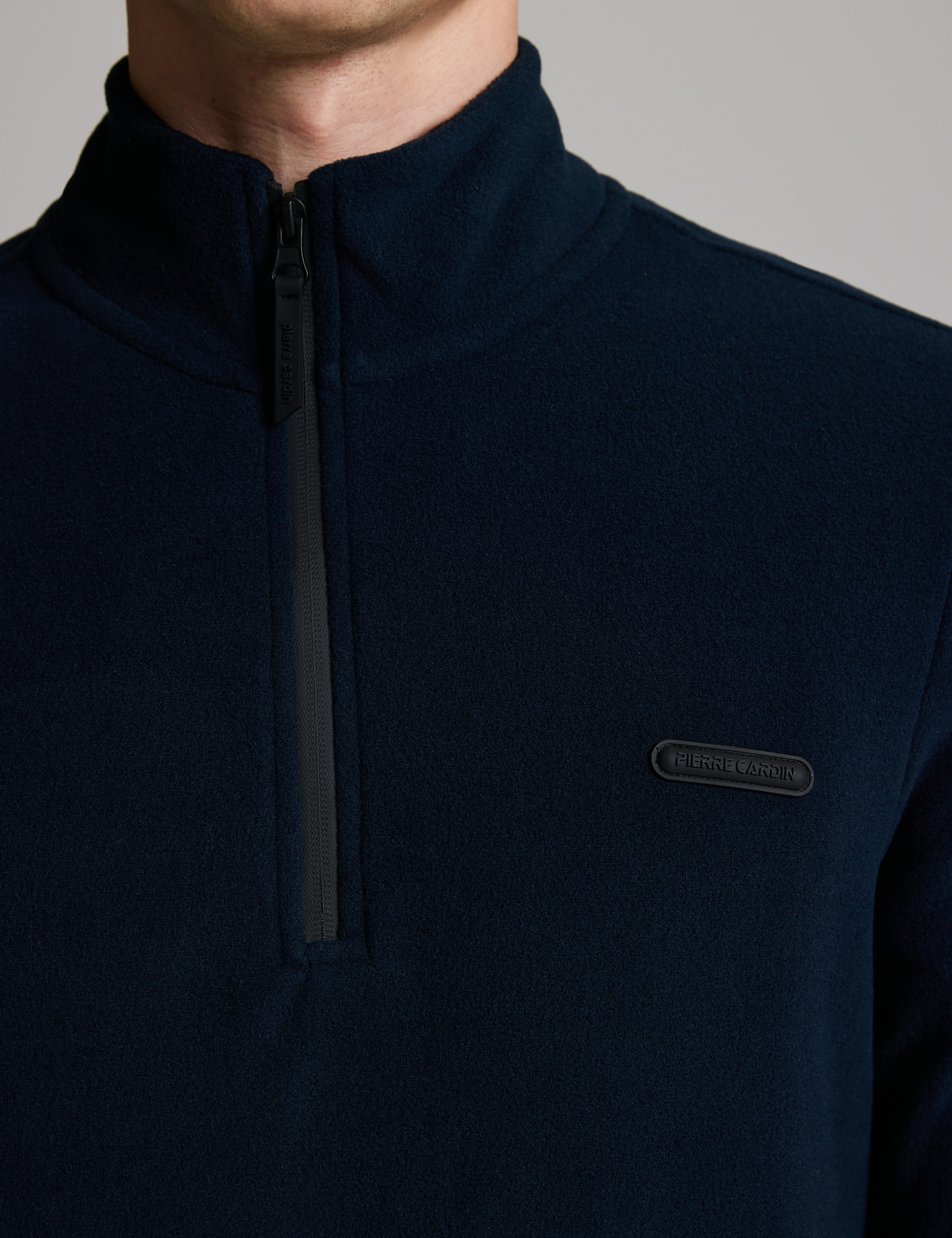 Lacivert Regular Fit Yarım Fermuarlı Polar Sweatshirt - Image 6