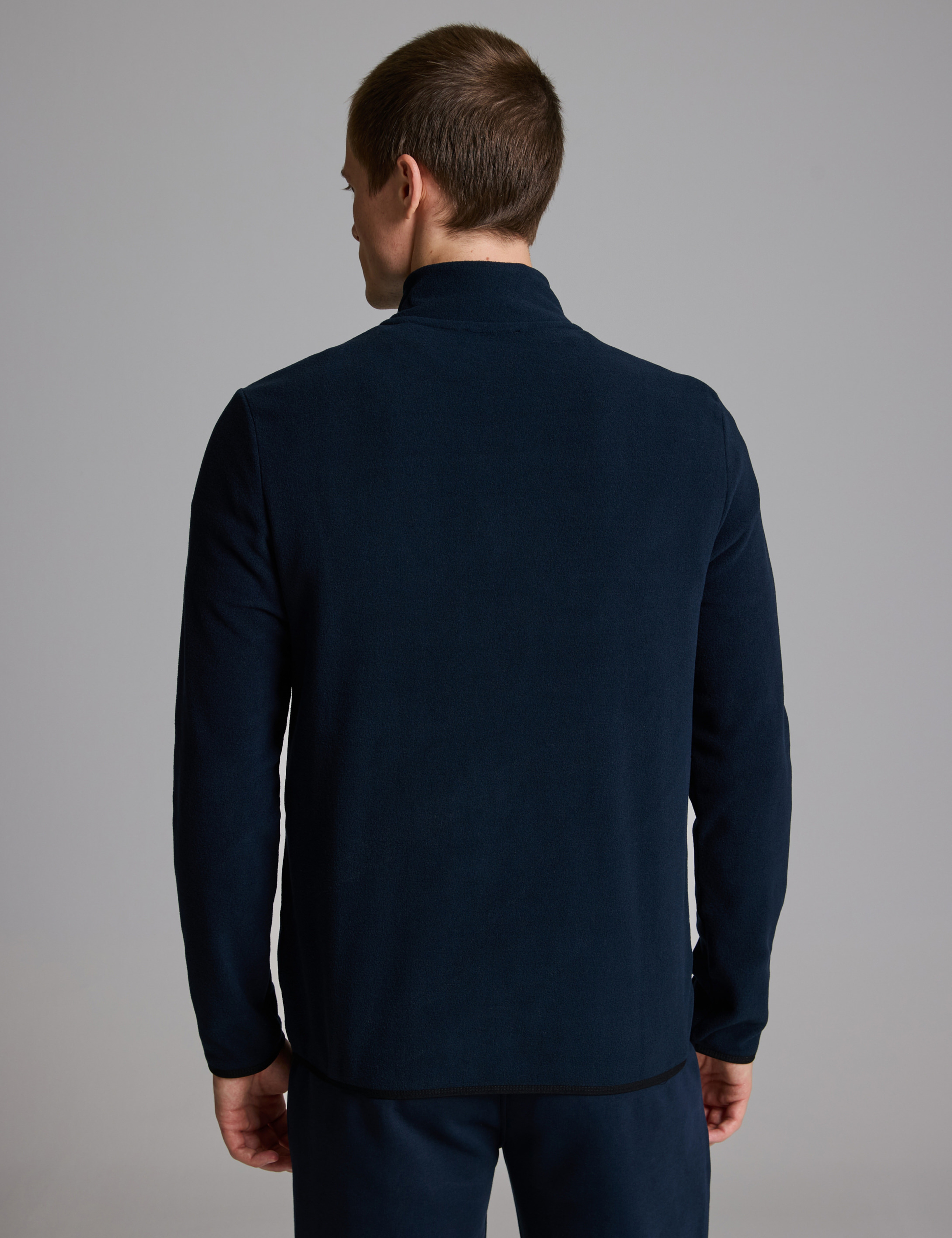 Lacivert Regular Fit Yarım Fermuarlı Polar Sweatshirt - Image 5