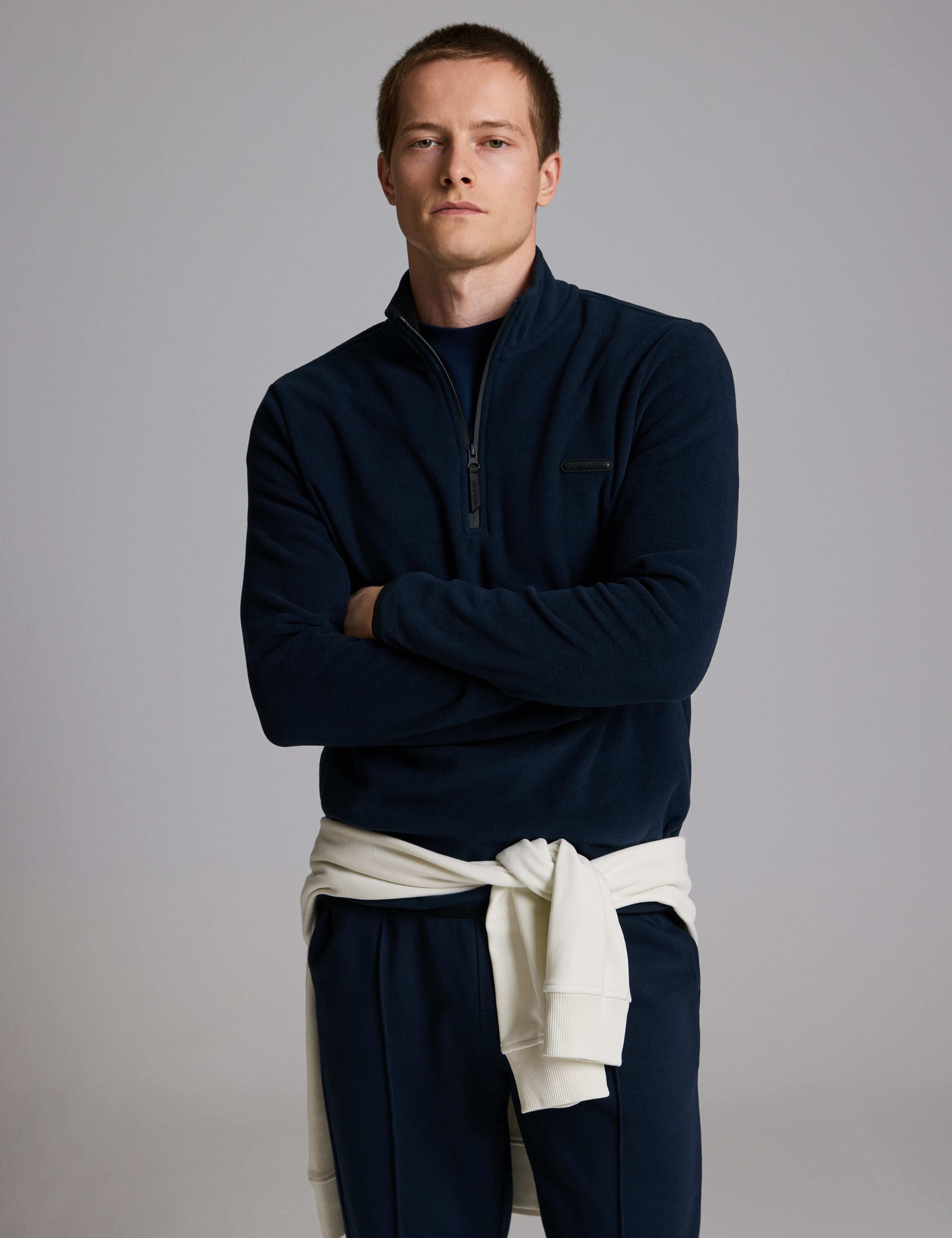 Lacivert Regular Fit Yarım Fermuarlı Polar Sweatshirt - Image 1