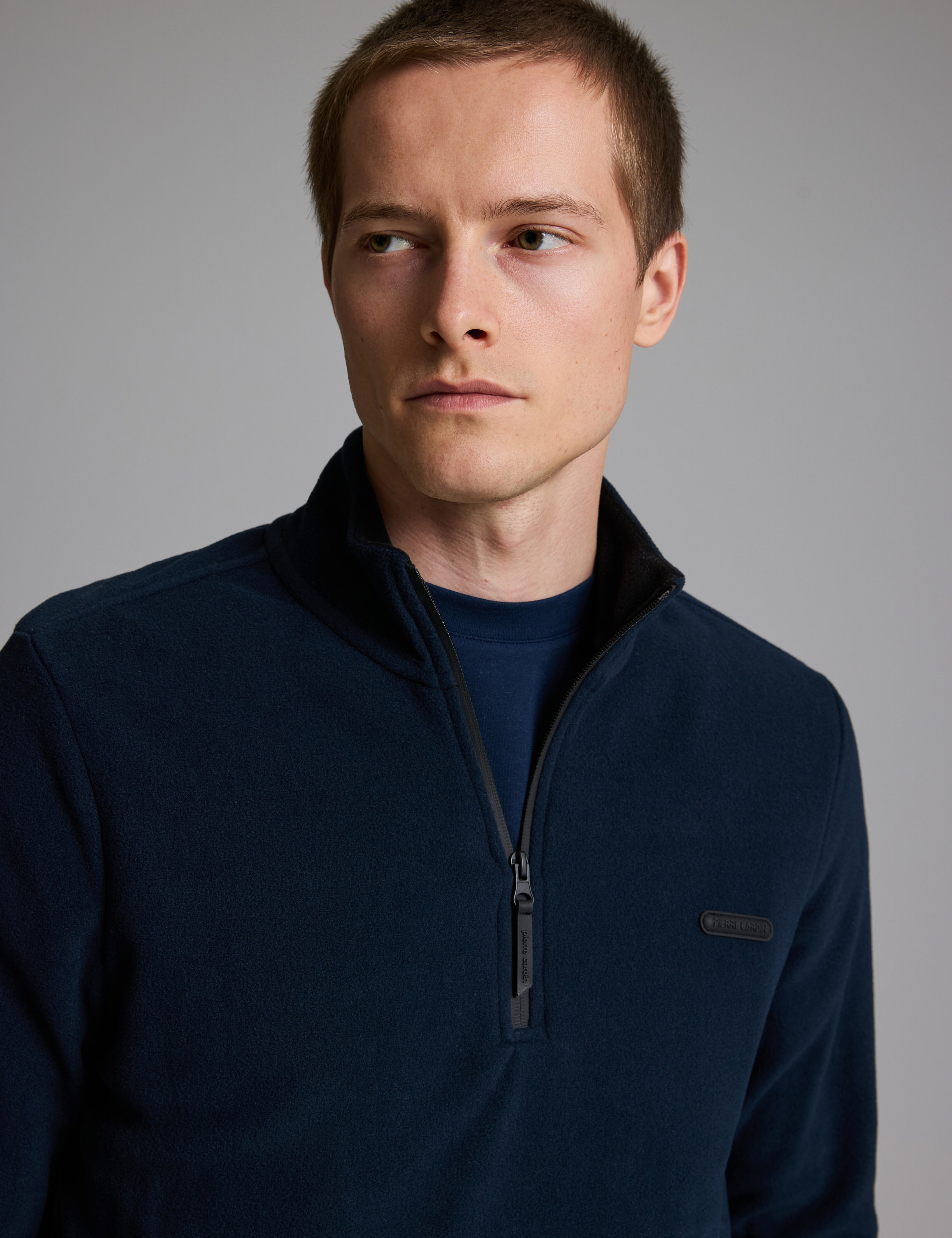 Lacivert Regular Fit Yarım Fermuarlı Polar Sweatshirt - Image 2